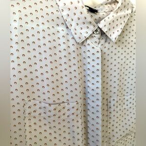 Ann Taylor Silk Blouse Light Blue with polka dot pattern  - Size smal